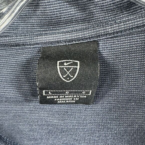 Nike Golf Shirt Men's Large Navy Polo Long Sleeve Collared VTG - Picture 3 of 8